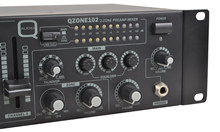 2 Zone Installation Mixer with 4 Dual Stereo Channels + 2 Mic Inputs